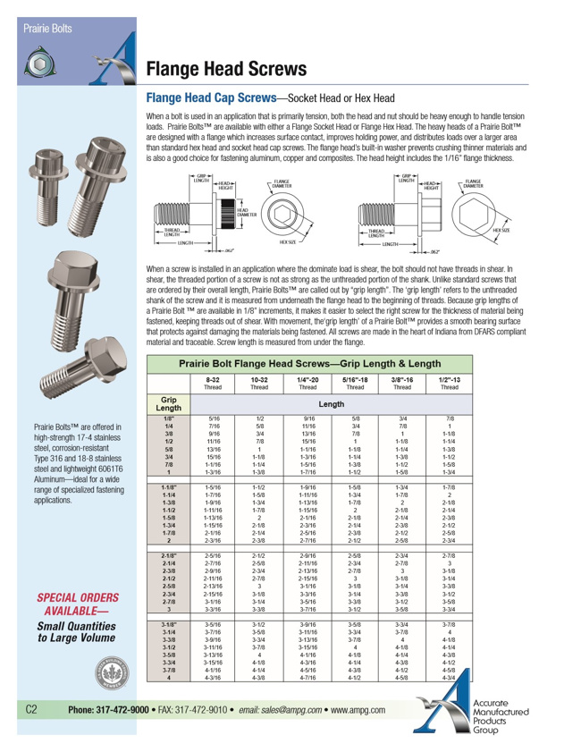 ZPS44014C56 | Hex Socket Flanged Prairie Bolt - 17-4PH/18-8/316