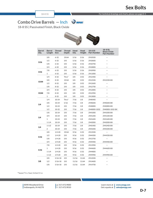 Z4172-316SS | Truss Head Barrel - Slotted/Combination Drive