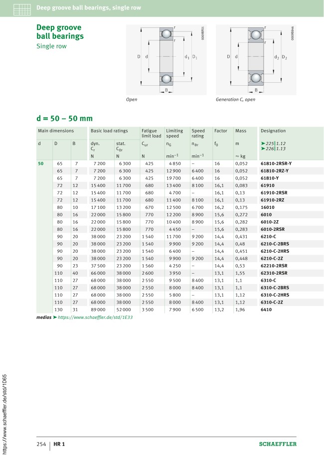 61856 | Deep Groove Ball Bearing - 618 Series | FAG (Schaeffler