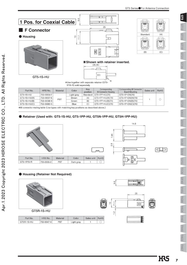 Coaxial Connectors - Line Stretcher, GT5 Series | HIROSE