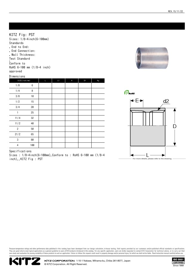 fumiページ Threaded Pipe Fittings - Socket, Taper, NPT, Stainless Steel