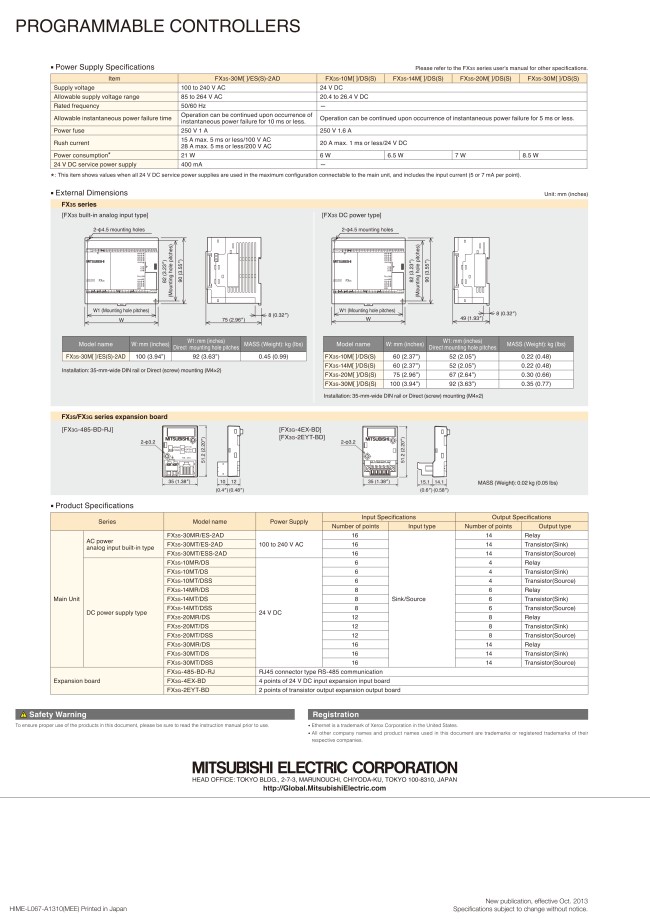 PLC CPU Units - Sequencer, MELSEC-F FX3S Series | Mitsubishi