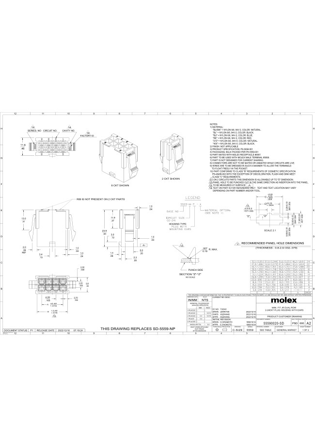 5559-12P | Mini-Fit Jr. Plug Housing 5559 | Molex | MISUMI