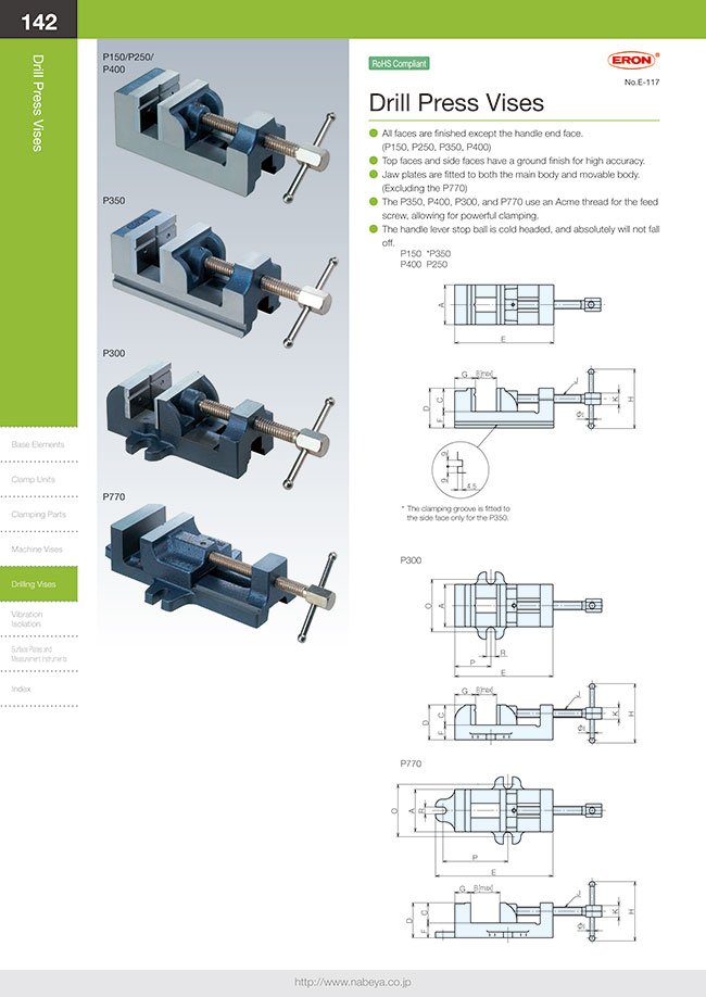 Drill Press Vises - Precision Small Boring Yankee | Nabeya