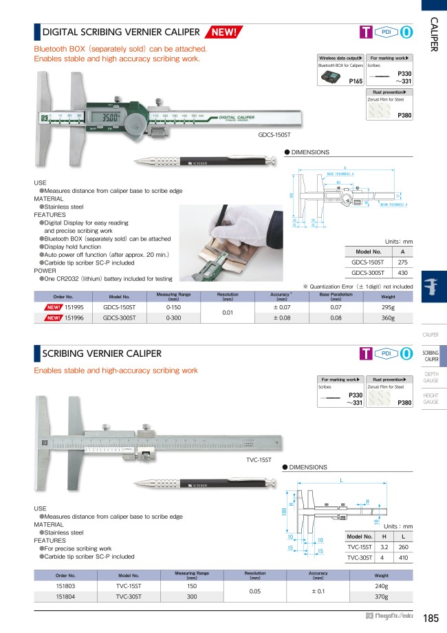 TVC-15ST | Marking Gauges - Scriber, Stainless Steel, TVC-15ST/30ST |  NIIGATA SEIKI | MISUMI