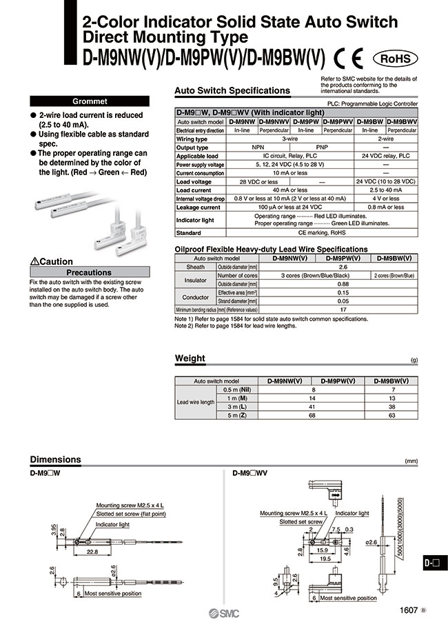 D-M9NMAPC Solid State Auto Switch, Direct Mounting Style,, 56% OFF