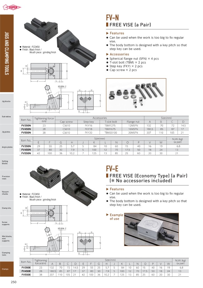 バイスセット Precision Machine Vises - Free, 2-Piece Set | Super Tool | MISUMI