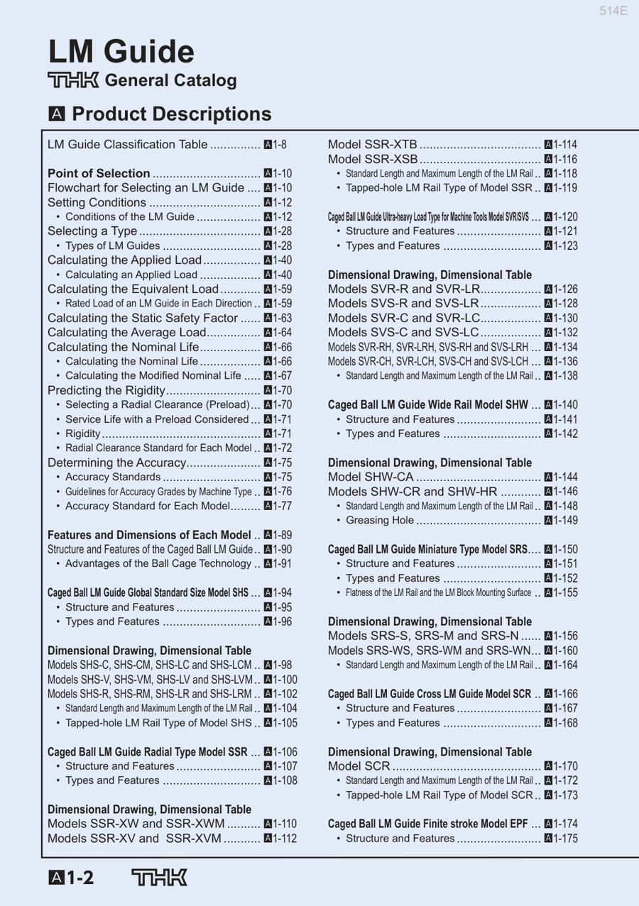 THK General Catalog LM Guide｜MISUMI-VONA｜MISUMI Web Catalog